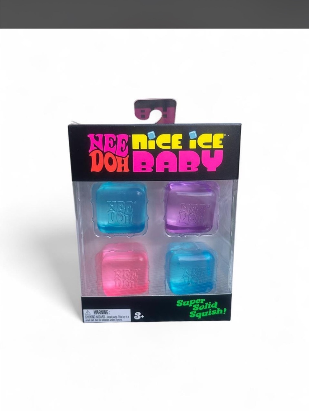 Schylling NeedOh Nice Ice Baby 4 Pack- Pink, Blue, Purple sensory squishy toys